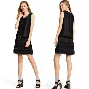 Anna Sui for Target Black Lace Trim Belted Dress Size M